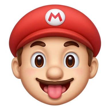 Mario blushing tongue out sticker