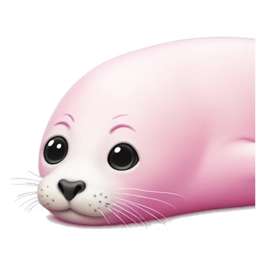 Pink and white seal lying sideways sticker