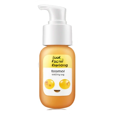 liquid facial exfoliating bottle with label sticker
