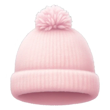 fluffy pastel pink winter hat sticker