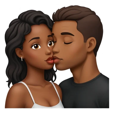 Black girl and guy kissing sticker