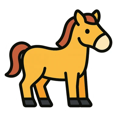 horse color outline icon sticker