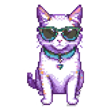a cat wearing sunglasses sticker