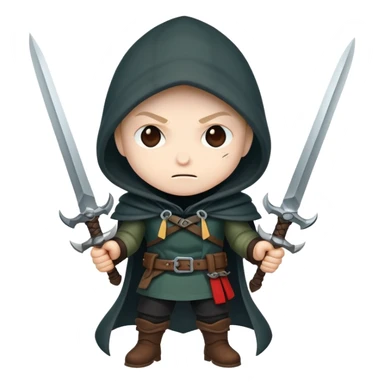 rogue hero with daggers and hood sticker