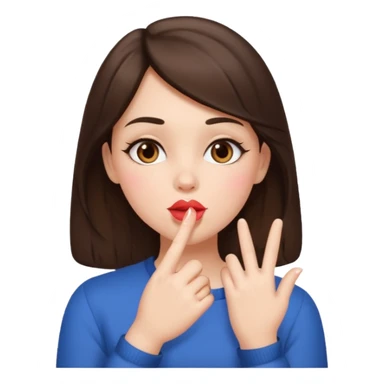 brunette girl blowing kisses sticker
