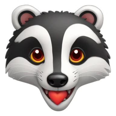 red heart eyed badger sticker
