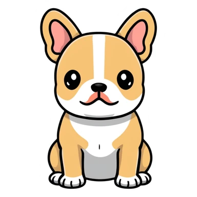 Frenchie tan and white  sticker