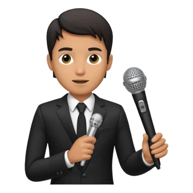 Man in suit with microphone  sticker