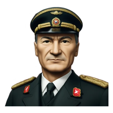 ataturk in front of turkish flag sticker