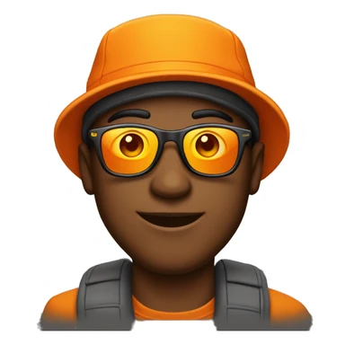 hombre joven con gorra naranja y gafas de sol sticker