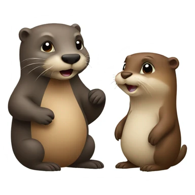 Otter and beaver in love sticker