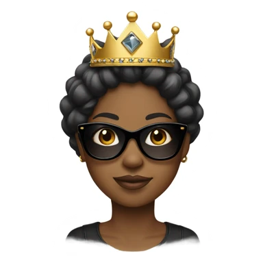 Black girl with crown and sunglasses sticker