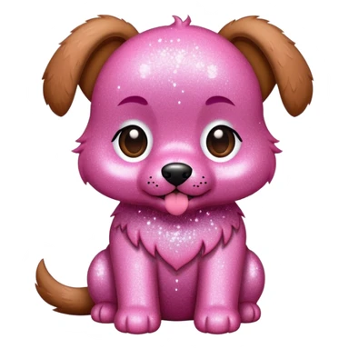 pink glitter puppy sticker