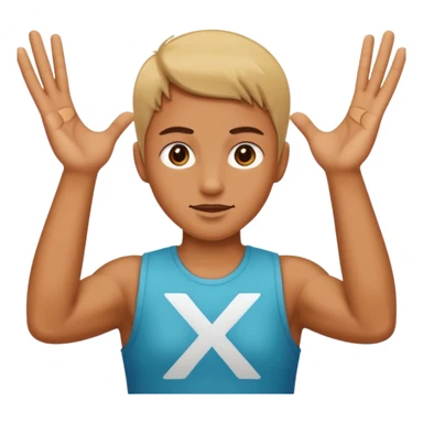 Someone making an X with their arms sticker