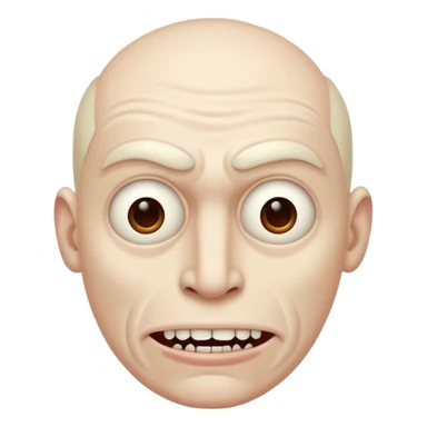 Creepy man with big mouth and no nose and ears sticker