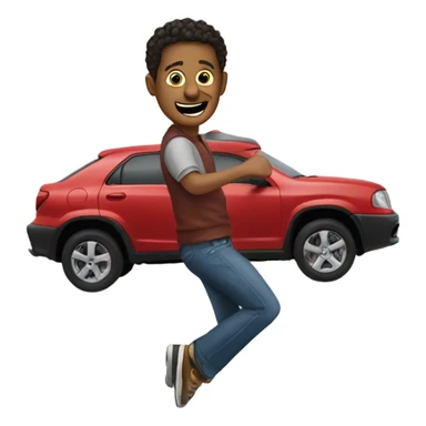 Make jack duey jumping off a car sticker