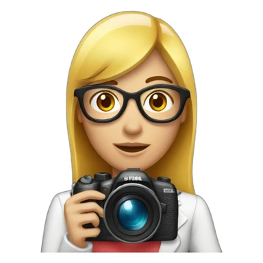 chica periodista con camara de fotos sticker