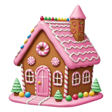 Gingerbread house pink sticker