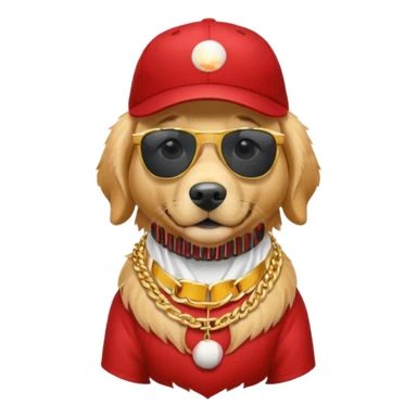 Create a golden retriever that is dressed like a rapper  sticker