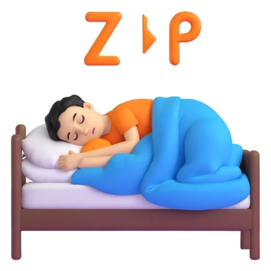 boy sleeping peacefully with Z symbols representing snoring sticker
