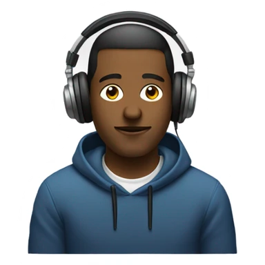 music studio dude with headphones in chair sticker