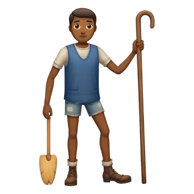 male wooden leg sticker