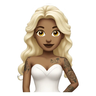 Blonde bride with tattoos sticker