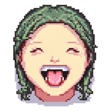 smiling with tongue sticking out
add the words  I’m talking bout innatt  sticker