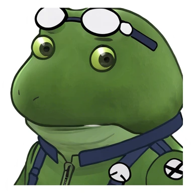 bufo dressed as pilot, zoomed out sticker