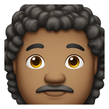 very fat brown man with black curly hair sticker