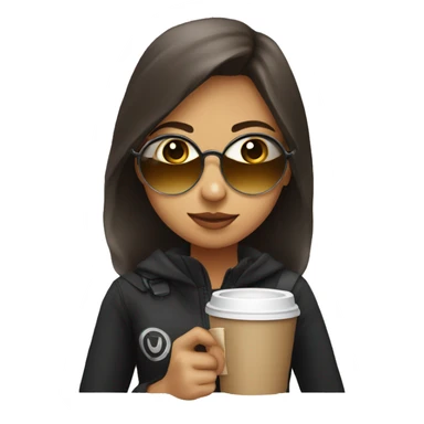 girl wearing eye patches drinking coffee sticker