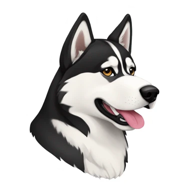 Perro husky siberiano con color banco y negro  sticker