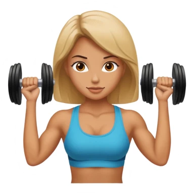 A hot female, lifting weights sticker