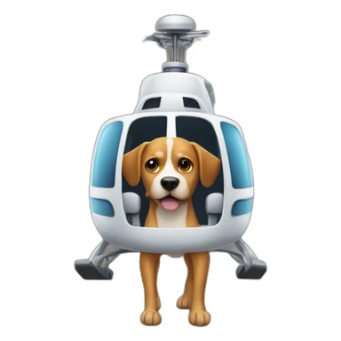 dog in the helicoptero sticker