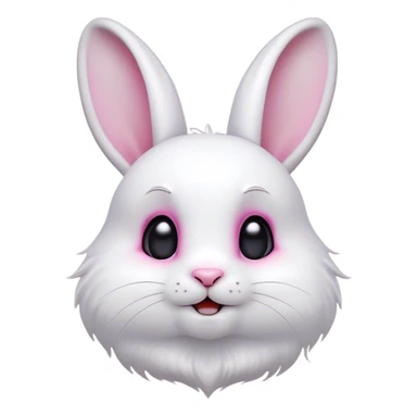 Cinematic Comical White Rabbit Portrait Emoji, Head tilted dramatically with an exaggeratedly amused expression, featuring a pristine white fur with perky, expressive ears and wide, playful dark eyes filled with disbelief, Simplified yet hilariously expressive features, highly detailed, glowing with a slightly sassy glow, high shine, dramatic yet playful, stylized with an air of cheeky mischief, bright and endearing, soft glowing outline, capturing the essence of a spirited and over-the-top bunny, so meme-worthy it feels like it could side-eye its way into internet fame instantly! sticker