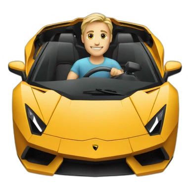 man driving Lamborghini  sticker