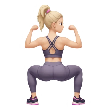 girl working out glutes shirt on but showing from behind but she's squatting and full body zoomed out also more coverage please  sticker