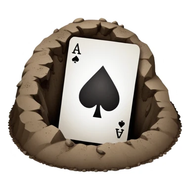 ace of spades card going into a hole of dirt in the ground sticker