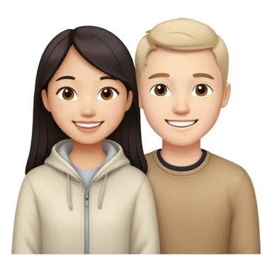 Asian girl and white boy couple sticker