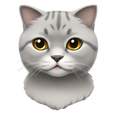 Grey Scottish fold cat  sticker
