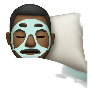A man have mask and sleeping on bed sticker