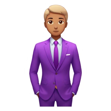 A charismatic person standing confidently in the center of a room, radiating a violet warm bright aura glow, he is calm with a lot of people around sticker