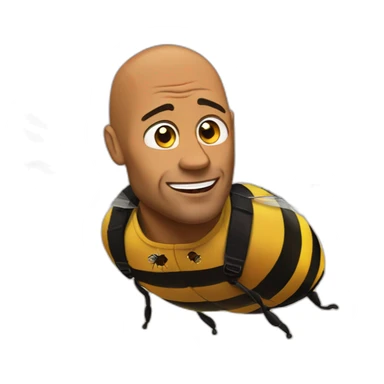 the rock flying on a bee sticker