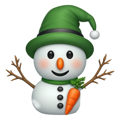 snowman wearing green hat sticker