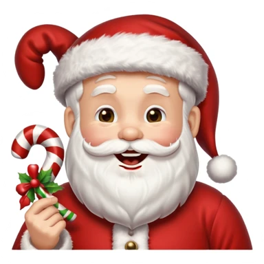 Santa Claus laughing and holding a cane. sticker