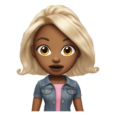 Hyper realistic bratz doll covering mouth sticker