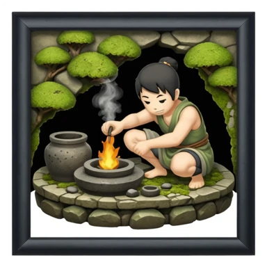 A Japanese stone forge sticker