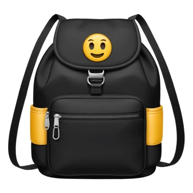 sac a dos de sport noir sans smiley sticker