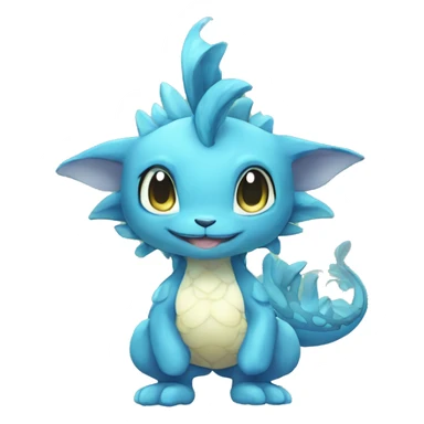 a anthro chibi-style water-type Fakémon-hybrid full body sticker
