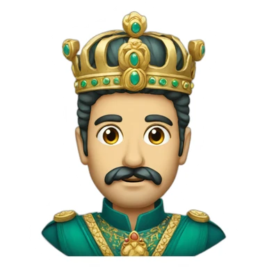 Iranian king traditional, with a big mustache sticker